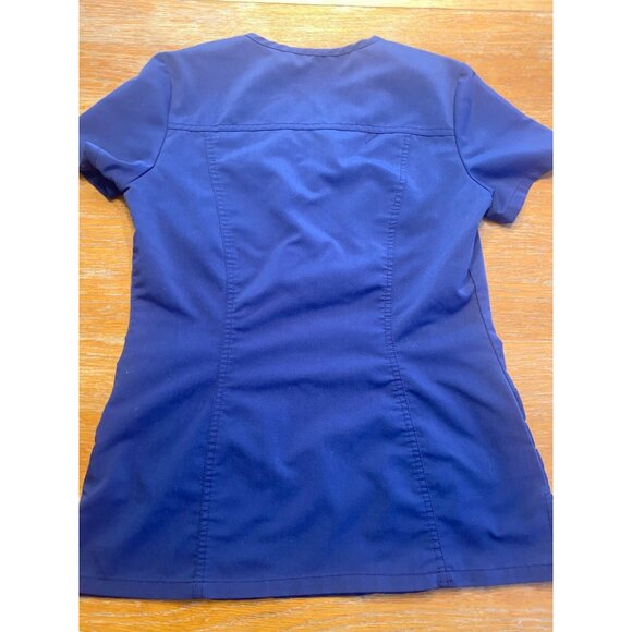 Sambel Scrubs Womens Scrub Top XS Navy Blue V-Neck Stretch - Picture 5 of 5